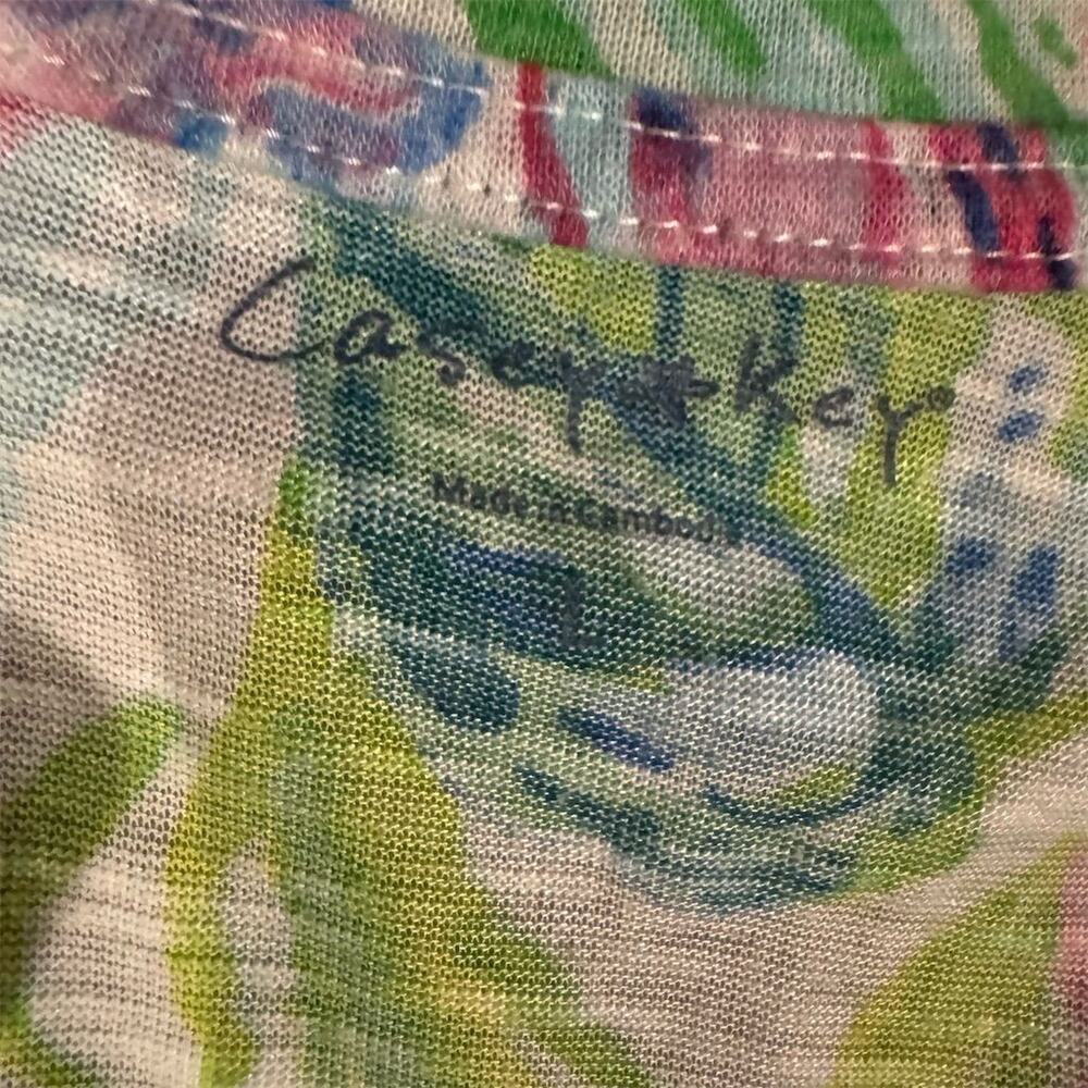 Casey Key Floral Lightweight T Shirt Tropical Beach Vacation Cruise Resort EUC - Picture 3 of 8
